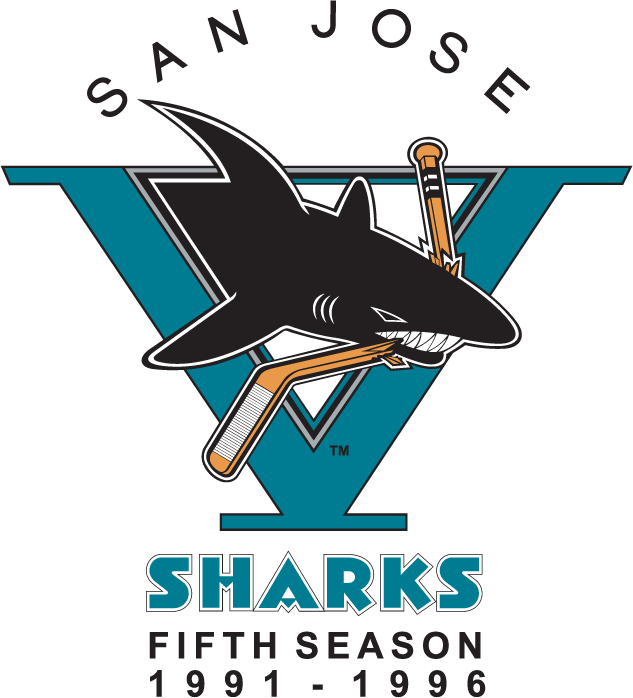 San Jose Sharks 1996 97 Anniversary Logo 02 vinyl decal